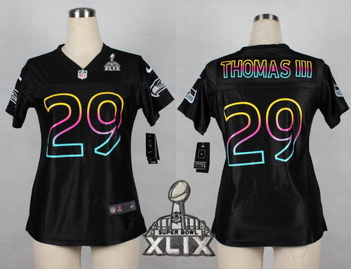 Nike Seattle Seahawks #29 Earl Thomas III 2015 Super Bowl XLIX Pro Line Black Fashion Womens Jersey