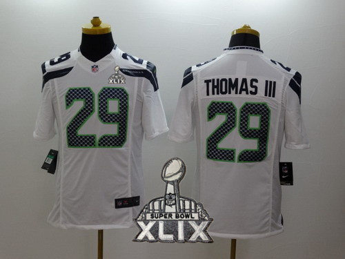 Nike Seattle Seahawks #29 Earl Thomas III 2015 Super Bowl XLIX White Limited Jersey