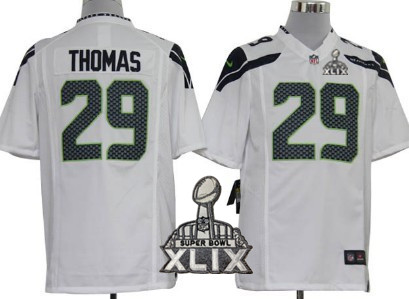Nike Seattle Seahawks #29 Earl Thomas 2015 Super Bowl XLIX White Game Jersey