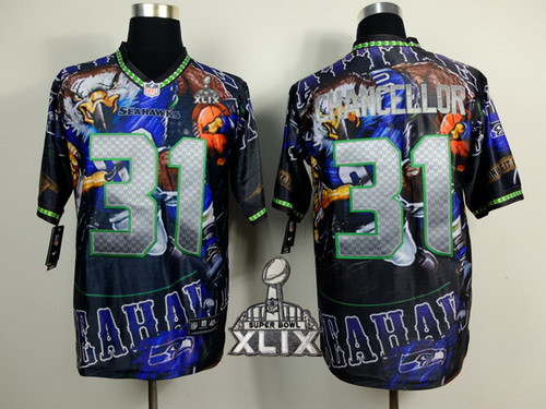 Nike Seattle Seahawks #31 Kam Chancellor 2015 Super Bowl XLIX Fanatic Fashion Elite Jersey