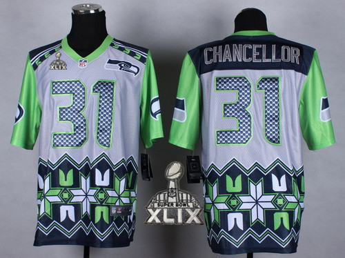 Nike Seattle Seahawks #31 Kam Chancellor 2015 Super Bowl XLIX Noble Fashion Elite Jersey