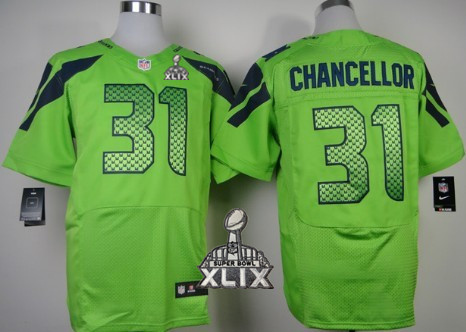 Nike Seattle Seahawks #31 Kam Chancellor 2015 Super Bowl XLIX Green Elite Jersey