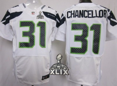 Nike Seattle Seahawks #31 Kam Chancellor 2015 Super Bowl XLIX White Elite Jersey