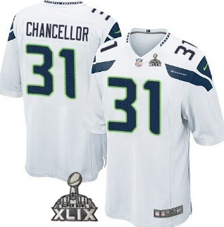 Nike Seattle Seahawks #31 Kam Chancellor 2015 Super Bowl XLIX White Game Kids Jersey