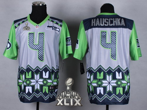 Nike Seattle Seahawks #4 Steven Hauschka 2015 Super Bowl XLIX Noble Fashion Elite Jersey
