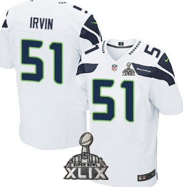 Nike Seattle Seahawks #51 Bruce Irvin 2015 Super Bowl XLIX White Elite Jersey