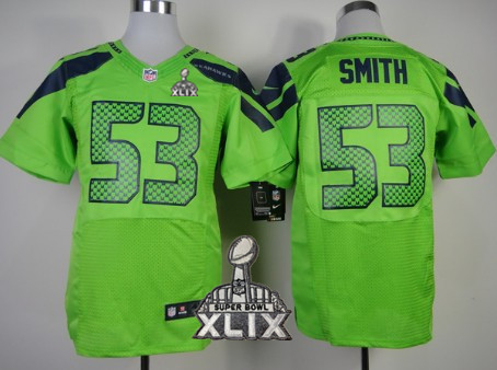 Nike Seattle Seahawks #53 Malcolm Smith 2015 Super Bowl XLIX Green Elite Jersey