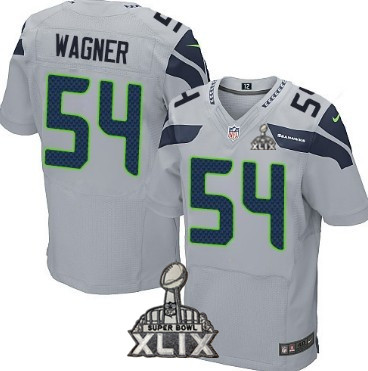 Nike Seattle Seahawks #54 Bobby Wagner 2015 Super Bowl XLIX Gray Elite Jersey