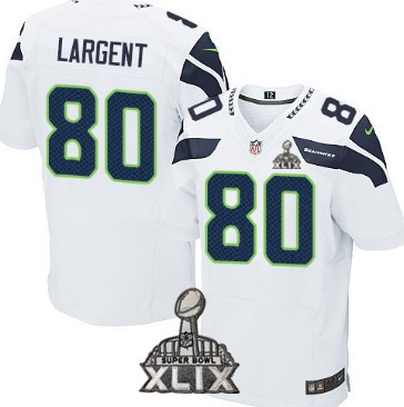 Nike Seattle Seahawks #80 Steve Largent 2015 Super Bowl XLIX White Elite Jersey