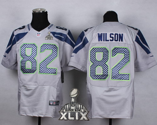 Nike Seattle Seahawks #82 Luke Willson 2015 Super Bowl XLIX Gray Elite Jersey
