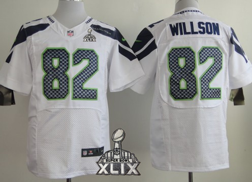 Nike Seattle Seahawks #82 Luke Willson 2015 Super Bowl XLIX White Elite Jersey
