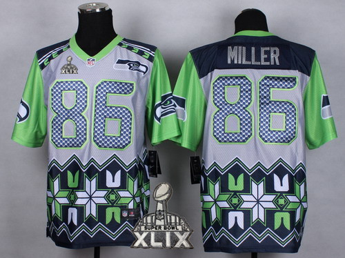 Nike Seattle Seahawks #86 Zach Miller 2015 Super Bowl XLIX Noble Fashion Elite Jersey