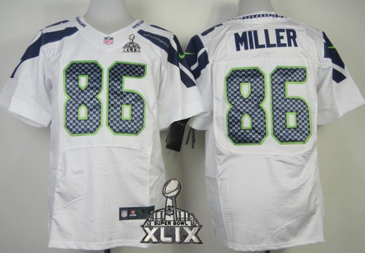 Nike Seattle Seahawks #86 Zach Miller 2015 Super Bowl XLIX White Elite Jersey