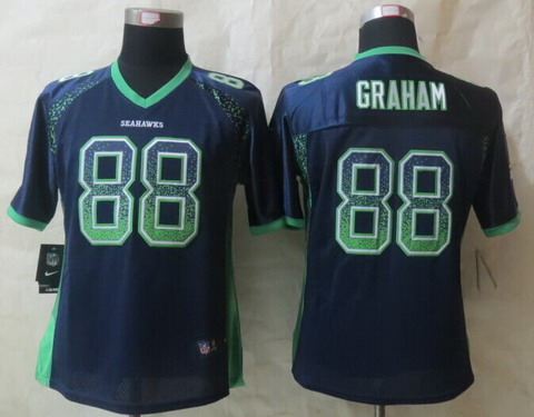 NFL Nike Seattle Seahawks #88 Jimmy Graham Drift Fashion Blue Womens Jersey