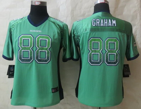 Nike Seattle Seahawks #88 Jimmy Graham Drift Fashion Green Womens Jersey