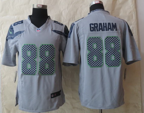 Nike Seattle Seahawks #88 Jimmy Graham Gray Limited Jersey