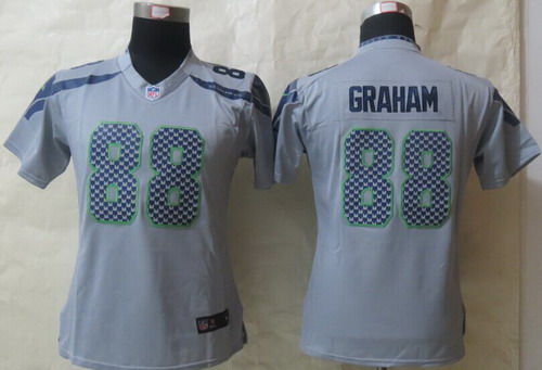 Nike Seattle Seahawks #88 Jimmy Graham Gray Limited Womens Jersey
