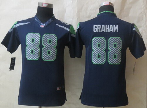 Nike Seattle Seahawks #88 Jimmy Graham Navy Blue Limited Kids Jersey