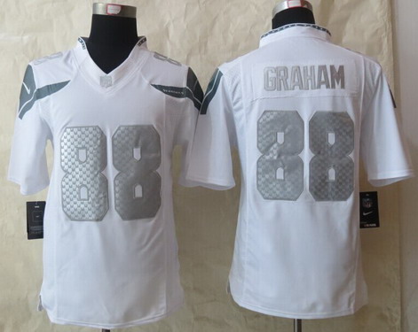 Nike Seattle Seahawks #88 Jimmy Graham Platinum White Limited Jersey