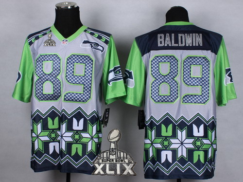 Nike Seattle Seahawks #89 Doug Baldwin 2015 Super Bowl XLIX Noble Fashion Elite Jersey