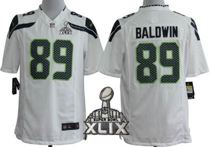 Nike Seattle Seahawks #89 Doug Baldwin 2015 Super Bowl XLIX White Game Jersey