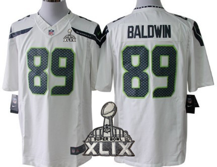 Nike Seattle Seahawks #89 Doug Baldwin 2015 Super Bowl XLIX White Limited Jersey