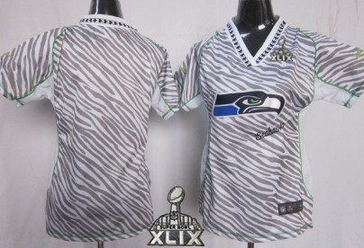 Nike Seattle Seahawks Blank 2015 Super Bowl XLIX 2012 Womens Zebra Fashion Jersey
