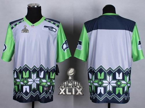 Nike Seattle Seahawks Blank 2015 Super Bowl XLIX Noble Fashion Elite Jersey