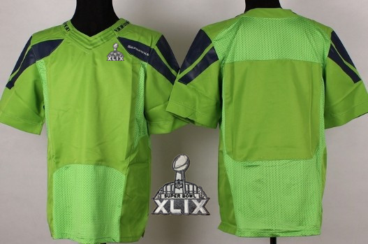 Nike Seattle Seahawks Blank 2015 Super Bowl XLIX Green Elite Jersey