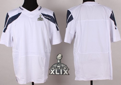 Nike Seattle Seahawks Blank 2015 Super Bowl XLIX White Elite Jersey