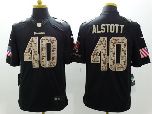 Nike Tampa Bay Buccaneers #40 Mike Alstott Salute to Service Black Limited Jersey