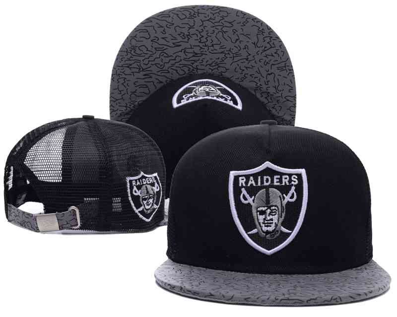 Oakland Raiders Mesh Snapback Hat Black-TX16