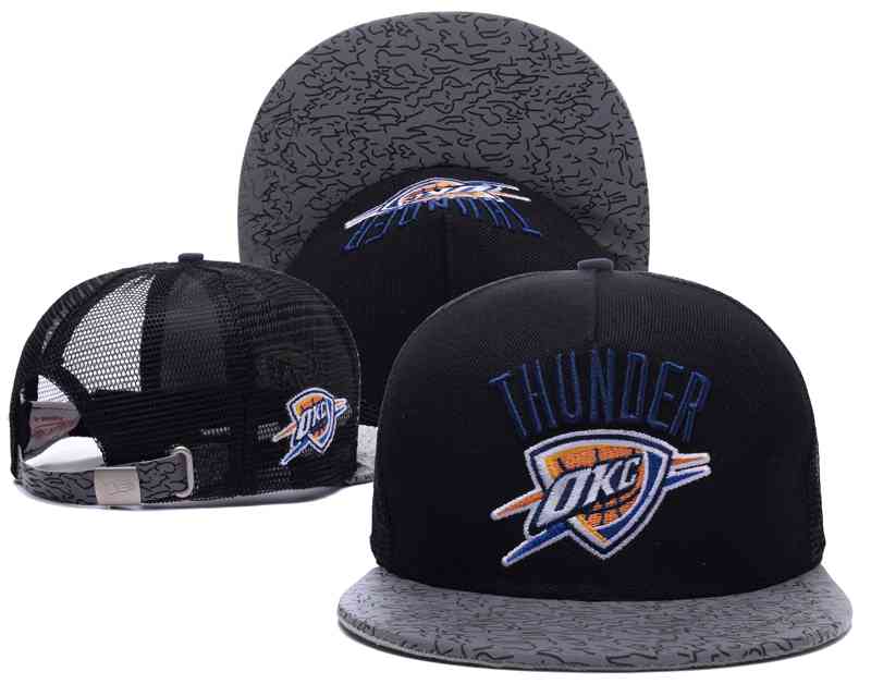 Oklahoma City Thunder Mesh Snapback Hat Black-TX17