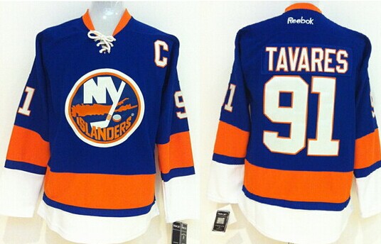 New York Islanders #91 John Tavares Light Blue Jersey
