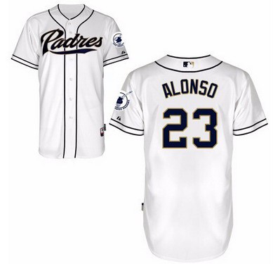 San Diego Padres #23 Yonder Alonso White Jersey