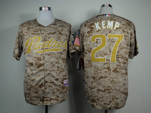 MLB San Diego Padres #27 Matt Kemp 2014 Camo Jersey