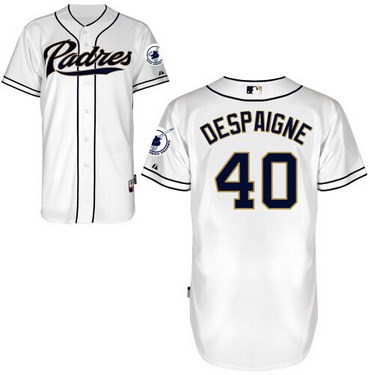 San Diego Padres #40 Odrisamer Despaigne White Jersey