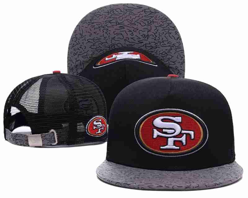 San Francisco 49ers Mesh Snapback Hat Black-TX20