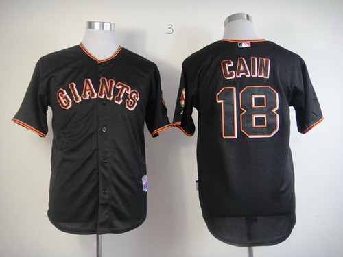 San Fransico Giants #18 Matt Cain Black Fashion Jersey