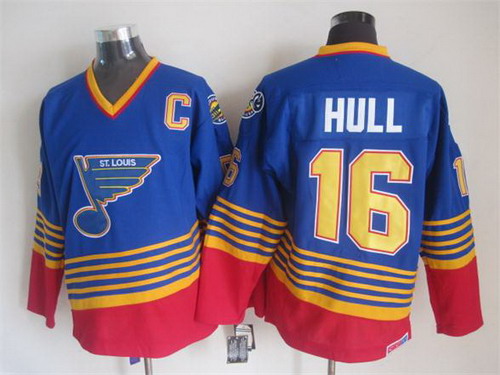 St. Louis Blues #16 Brett Hull 1995 Blue Throwback CCM Jersey