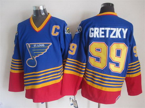 St. Louis Blues #99 Wayne Gretzky 1995 Blue Throwback CCM Jersey