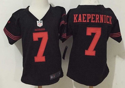 Toddler San Francisco 49ers #7 Colin Kaepernick Black Alternate 2015 NFL Nike Game Jersey
