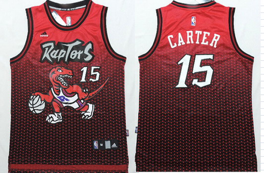 Toronto Raptors #15 Vince Carter Red Black Resonate Fashion Jersey