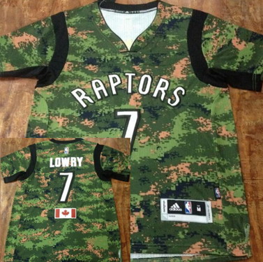 NBA Toronto Raptors #7 Kyle Lowry Revolution 30 Swingman 2014 New Camo Short-Sleeved Jersey