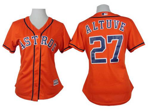 Women's Houston Astros #27 Jose Altuve Orange Jersey