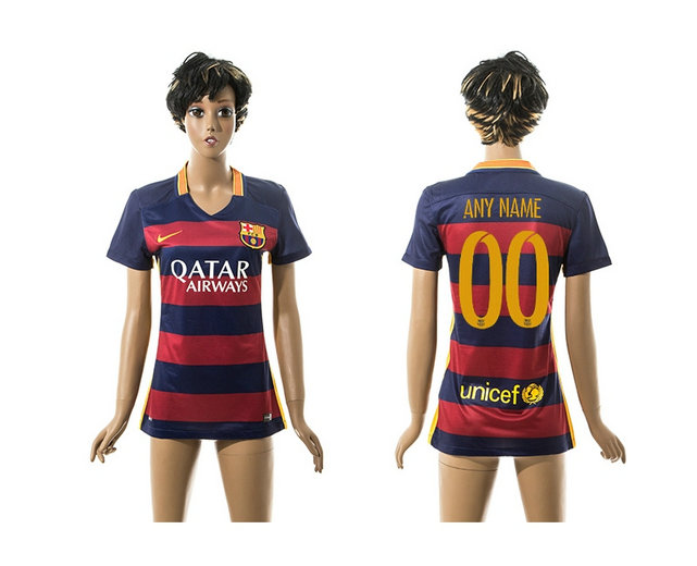 Womens 2015-2016 Barcelona Thailand Soccer Jersey #00