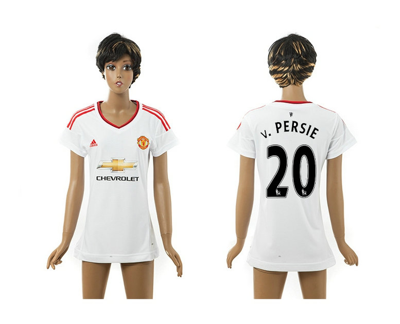 Womens 2015-2016 Manchester United Thailand Soccer Jersey White #20