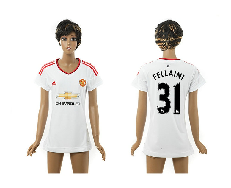 Womens 2015-2016 Manchester United Thailand Soccer Jersey White #31