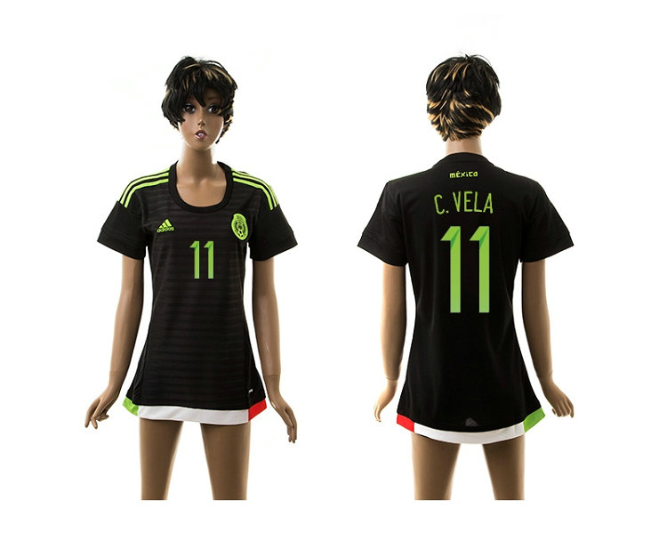 Womens 2015-2016 Mexico Thailand Soccer Jersey Black #11