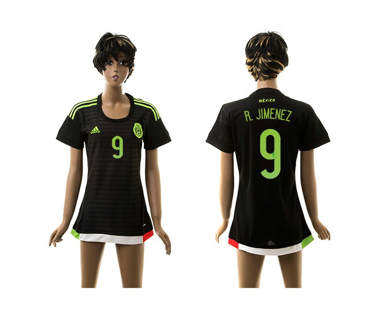 Womens 2015-2016 Mexico Thailand Soccer Jersey Black #9